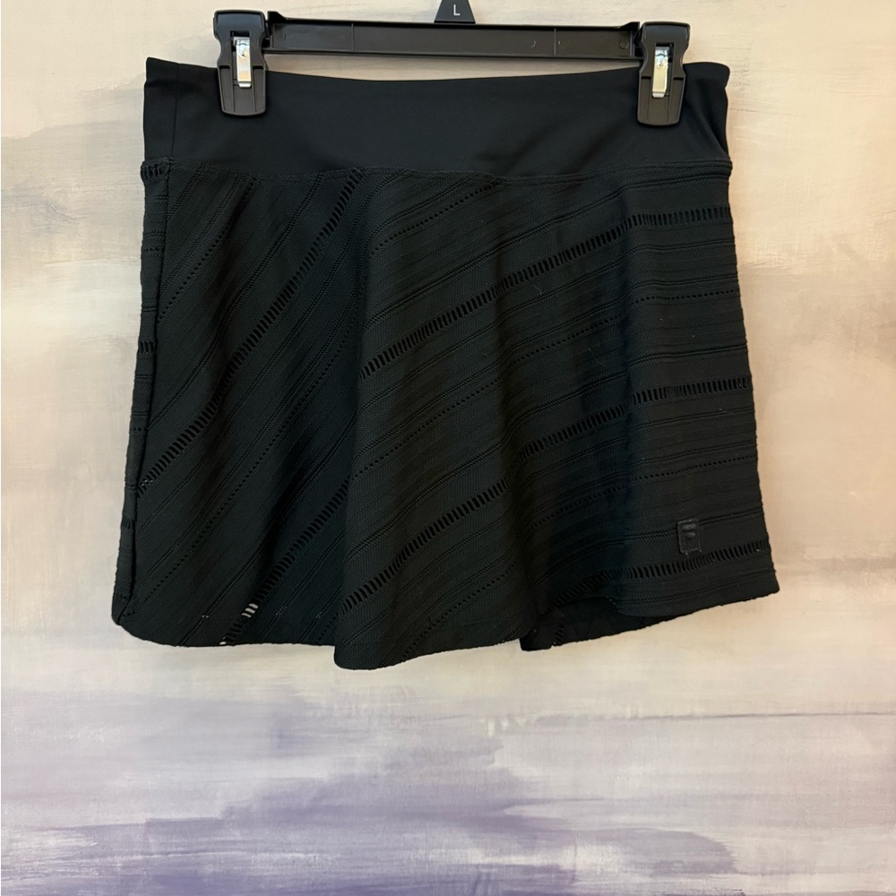 Black Mesh Athletic Tennis Skirt Skort